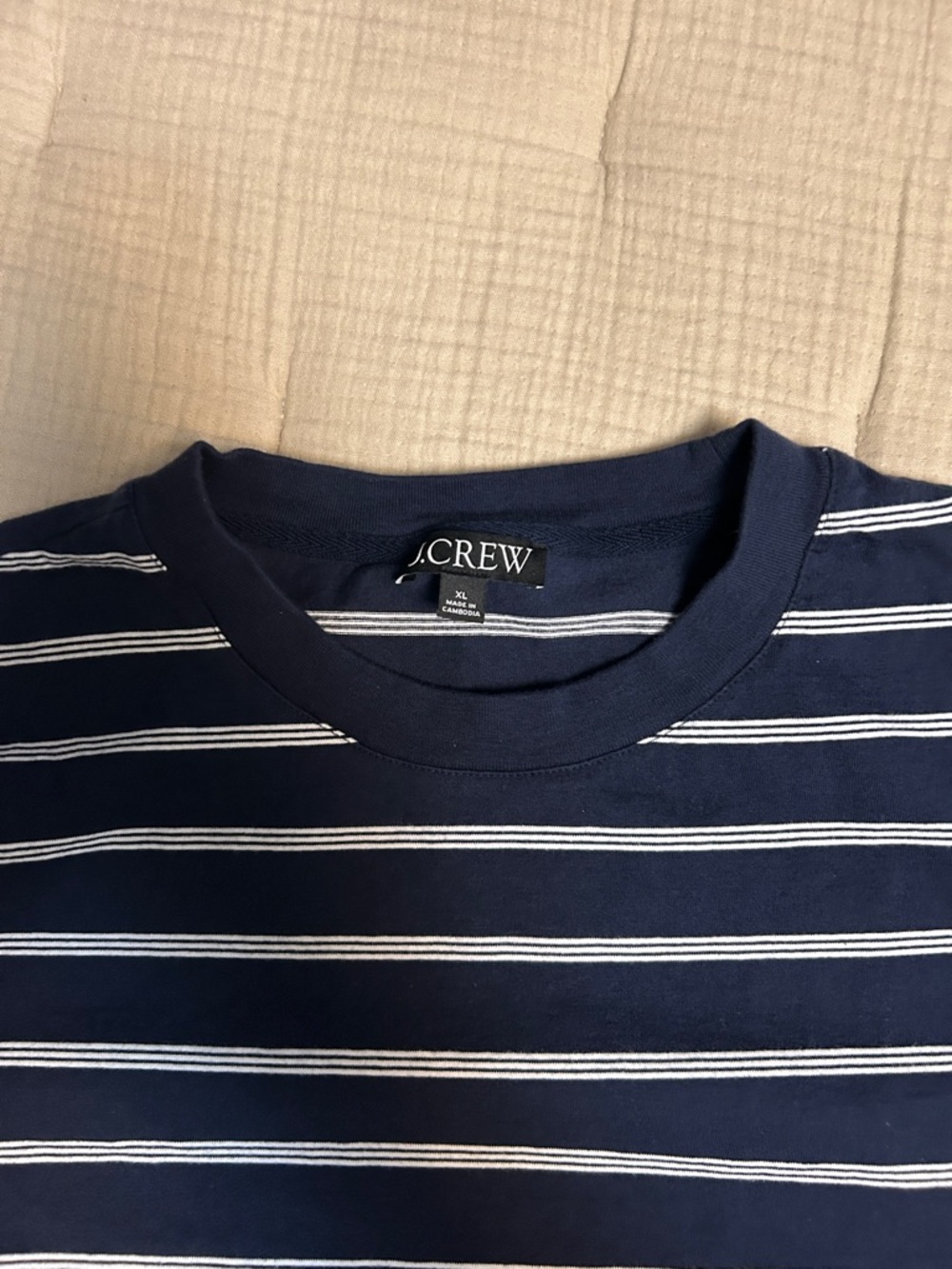 J.Crew Boyfriend Jersey Relaxed Cropped Tee in Stripe - Picture 5 of 6